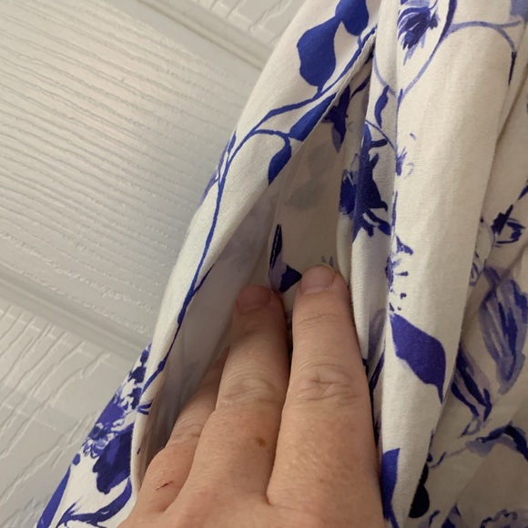 Anthropologie jacie Floral Blue and White Women's Skirt sz XL - Picture 4 of 8
